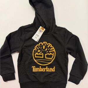 Timberland Kids Black Hoodie with Yellow Logo